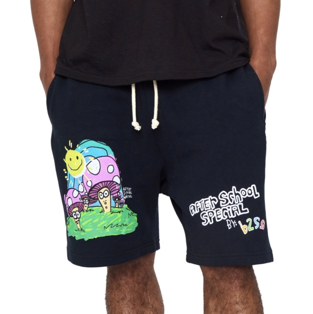 After School Special Trippy Sweat Shorts Black Unisex Size Small